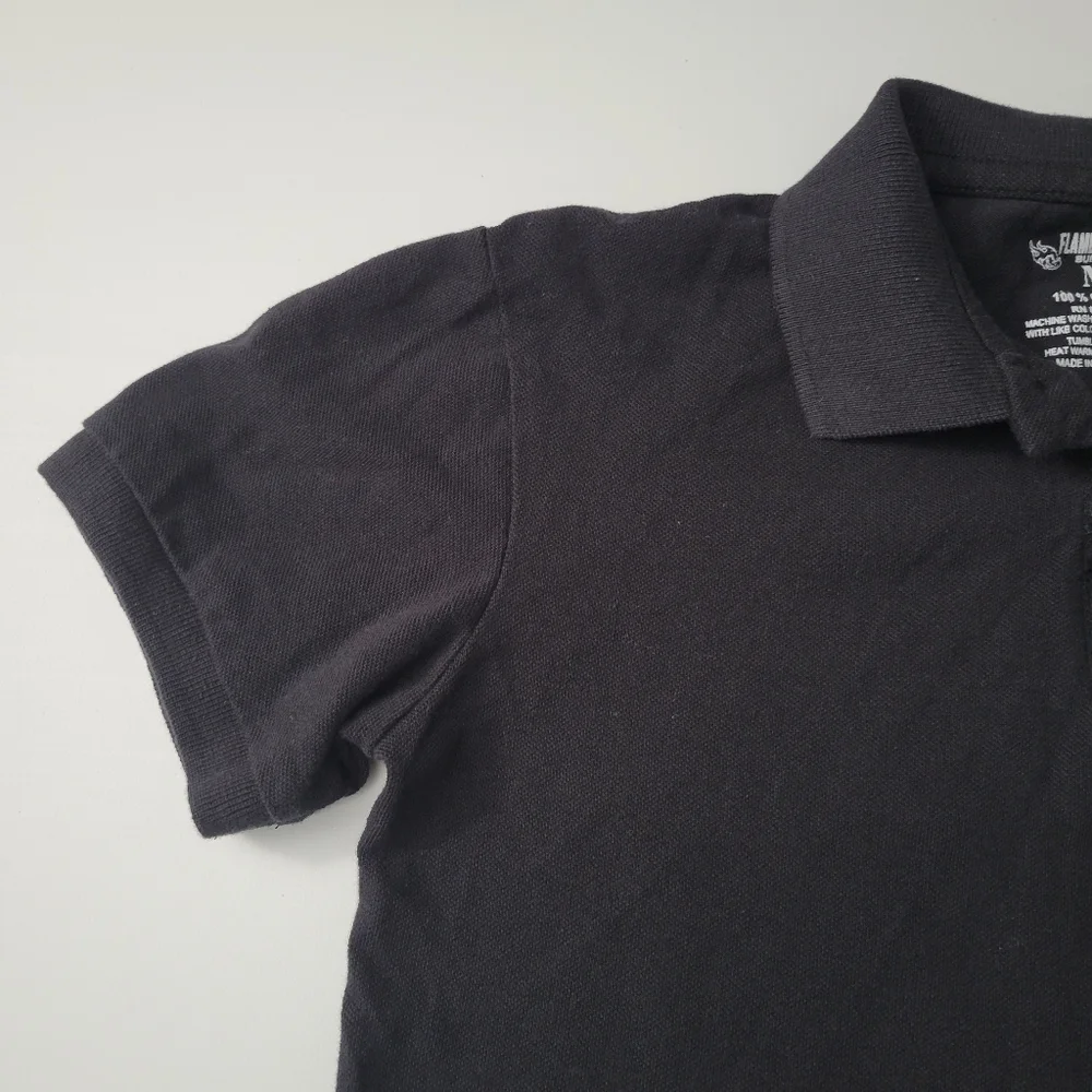 Flamehead Skate Black Short Sleeve Boy's Polo